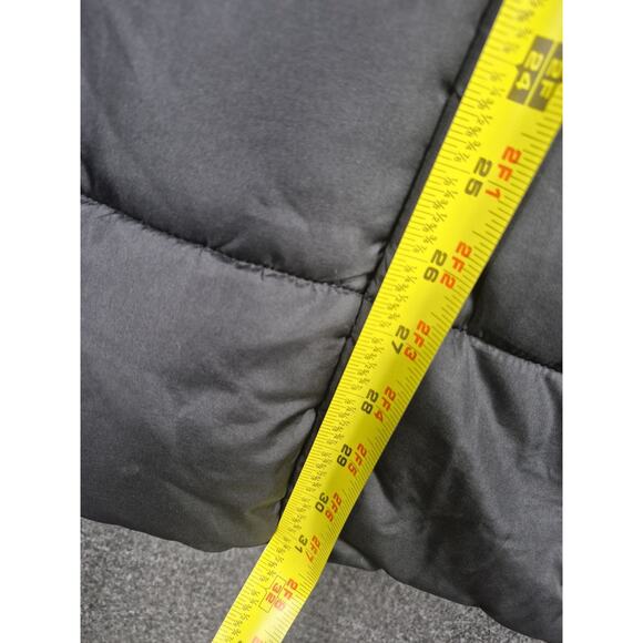 US Polo Assn Puffer Jacket Womens Medium Black Hood Faux Fur Long Zip Warm - Picture 12 of 12